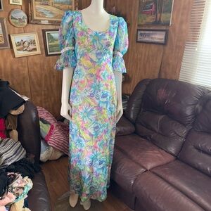 Handmade Vintage Boho Floral Maxi Dress
